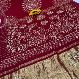 Gajji Silk Bandhani Saree