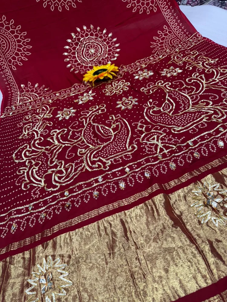 Gajji Silk Bandhani Saree