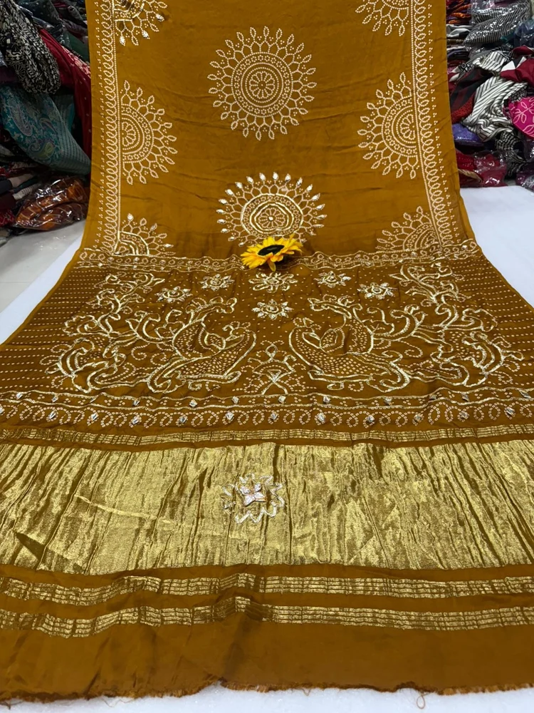 Gajji Silk Bandhani Saree - Image 8