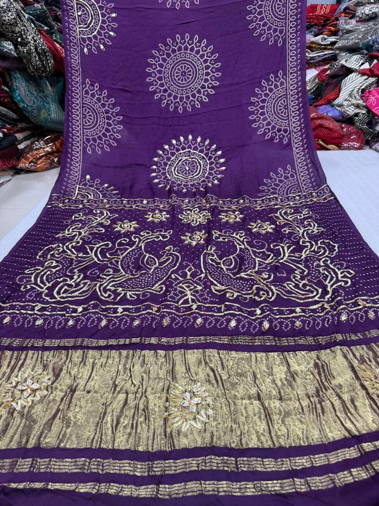 Gajji Silk Bandhani Saree - Image 4